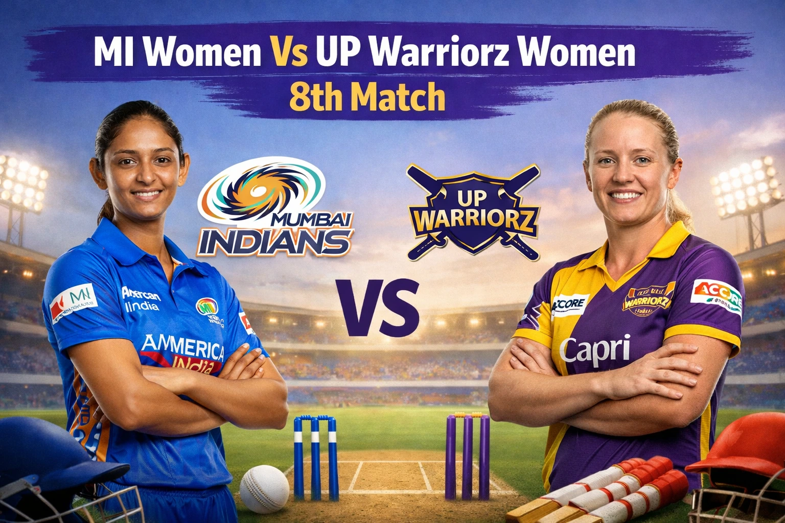 MI Women Vs UP Warriorz Women 8th match