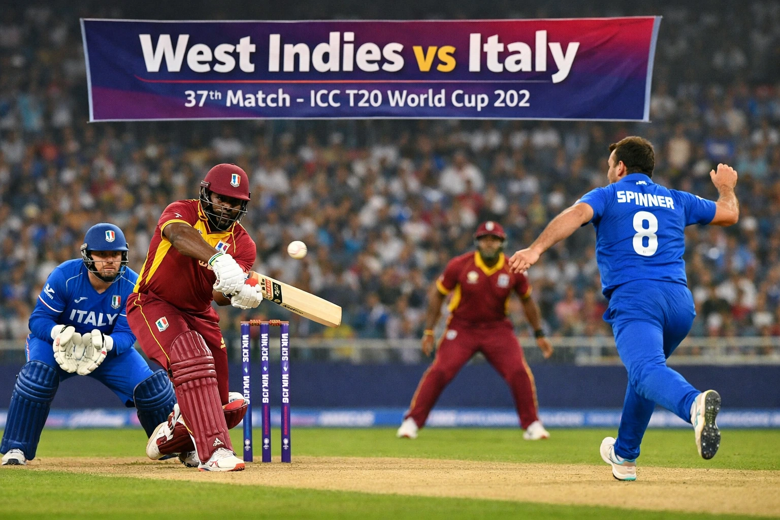 West Indies vs Italy 37th Match